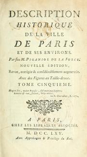 Cover of: Description historique de la ville de Paris et de ses environs