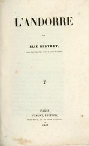 Cover of: L'Andorre by Élie Berthet