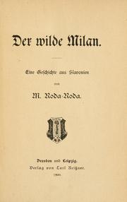 Cover of: Der wilde Milan by Alexander Roda Roda