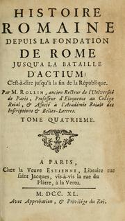 Cover of: Histoire romaine depuis la fondation de Rome jusqu'à la bataille d'Actium