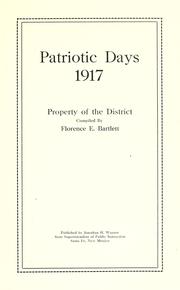 Cover of: Patriotic days, 1917  by New Mexico. Dept. of education