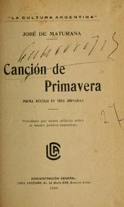 Cover of: Canción de primavera