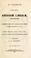 Cover of: A sermon on the death of Abraham Lincoln, April 15th, 1865, preached in the First Congregational church, Canandaigua, N. Y. ...