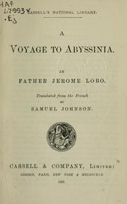 Cover of: A voyage to Abyssinia