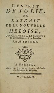 Cover of: L'esprit de Julie by Jean-Jacques Rousseau
