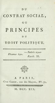 Cover of: Du contrat social by Jean-Jacques Rousseau