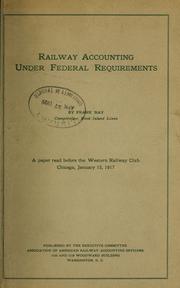 Cover of: Railway accounting under federal requirements