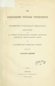 De Aristarcho Pindari interprete by Paul Feine