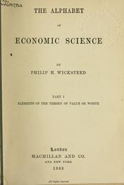 Cover of: Alphabet of economic science