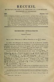Cover of: Recueil de travaux relatifs à la philologie et à l'archéologie égyptiennes et assyriennes by Gaston Maspero
