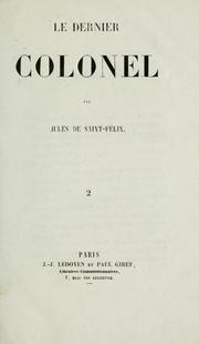 Cover of: Le dernier colonel