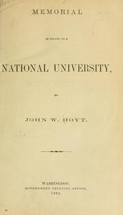Cover of: A bill to establish a national university by United States