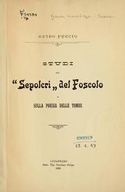 Cover of: Studi sui "Sepolcri" del Foscolo e sulla poesia delle tombe