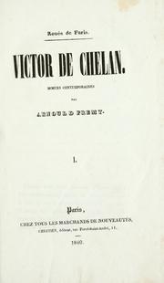 Cover of: Victor de Chelan: mœurs contemporaines