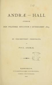 Andrae-Hall overfor den politiske situation i efteraaret 1863 by Poul Georg Andræ