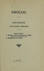 Cover of: Prolog: Dichtung