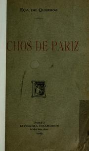 Cover of: Echos de Pariz by Eça de Queiroz