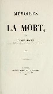 Cover of: Mémoires de la mort