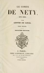 Cover of: Le comte de Nety: 1074-1086