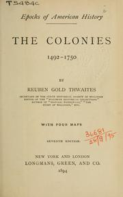 Cover of: The colonies, 1472-1750: with four maps