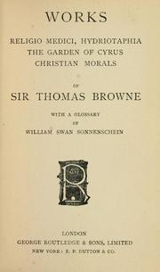 Cover of: Works: With a glossary by William Swan Sonnenschein
