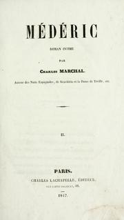 Cover of: Médéric: roman intime