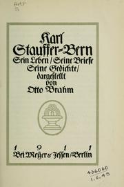 Cover of: Karl Stauffer-Bern: sein Leben, seine Briefe, seine Gedichte