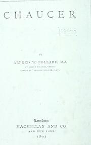 Cover of: Chaucer by Alfred William Pollard