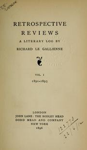 Cover of: Retrospective reviews by Richard Le Gallienne