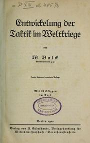 Cover of: Entwickelung der Taktik im Weltkriege