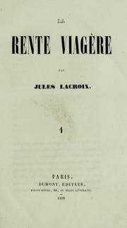 Cover of: La rente viagère