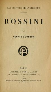 Cover of: Rossini