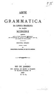 Cover of: Arte de grammatica da lingua brazilica da nação kiriri