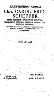 Cover of: Caroli a Linné ... Amoenitates academicae: seu. Dissertationes variae physicae, medicae, botanicae antehacseorsim editae nunc collectae et auctae cum tabulis aeneis ...