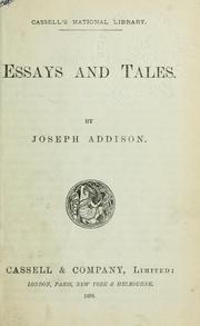 Cover of: Essays and tales