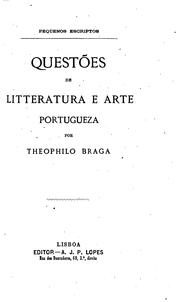 Cover of: Questões de litteratura e arte portugueza