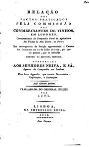 Cover of: Relação dos factos praticados pela Commissão dos Commerciantes de Vinhos by Companhia Geral da Agricultura das Vinhas do Alto Douro