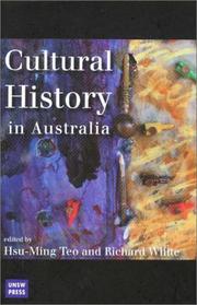 Cover of: Cultural history in Australia by edited by Hsu-Ming Teo and Richard White.