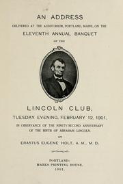 An address delivered at the Auditorium, Portland, Maine by Holt, Erastus Eugene