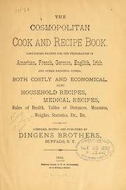 The cosmopolitan cook and recipe book by Dingens Brothers (Buffalo, N.Y.)