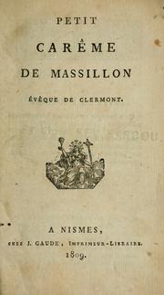 Cover of: Petit carême de Massillon