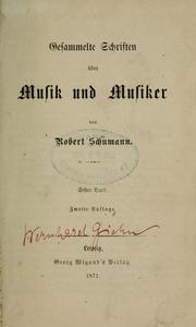 Cover of: Gesammelte Schriften über Musik und Musiker