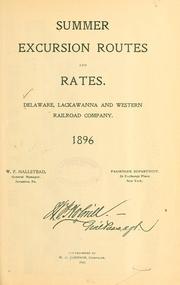 Cover of: Summer excursion routes and rates: Delaware, Lackawanna and western railroad company. 1896 ...