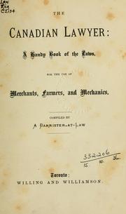 Front cover of The Canadian lawyer by Unknown