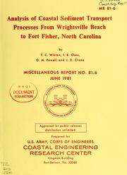 Cover of: Analysis of coastal sediment transport processes from Wrightsville Beach to Fort Fisher, North Carolina
