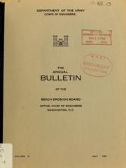 Cover of: The Annual bulletin of the Beach Erosion Board by United States. Beach Erosion Board