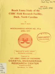Cover of: Beach fauna study of the CERC Field Research Facility, Duck, North Carolina | James Frank Matta