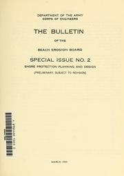 Cover of: Bulletin of the Beach Erosion Board: Special issue