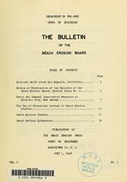 Cover of: The Bulletin of the Beach Erosion Board