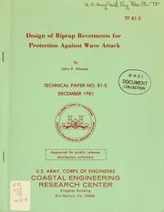 Cover of: Design of riprap revetments for protection against wave attack